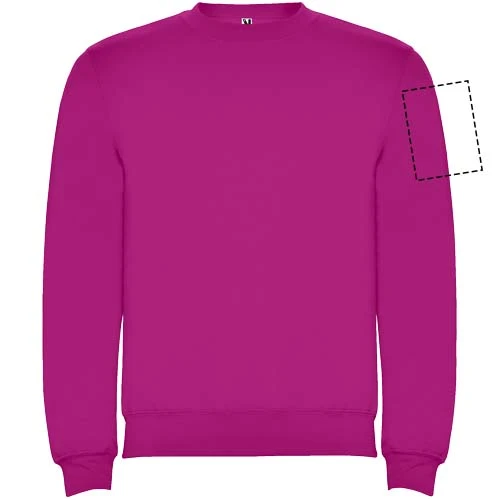 Clasica unisex sveter s výstrihom crewneck - Roly – růžičková – tlačová plocha – Ľavý biceps