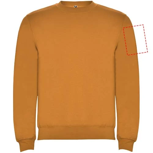 Clasica unisex sveter s výstrihom crewneck - Roly – kari žlutá – tlačová plocha – Ľavý biceps