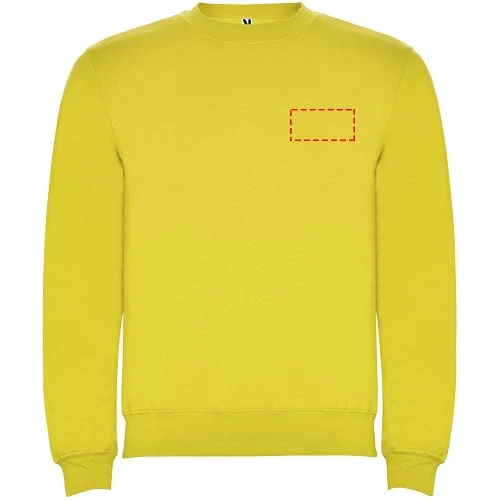 Clasica detský sveter s výstrihom crewneck - Roly – žlutá – tlačová plocha – Ľavá strana hrude