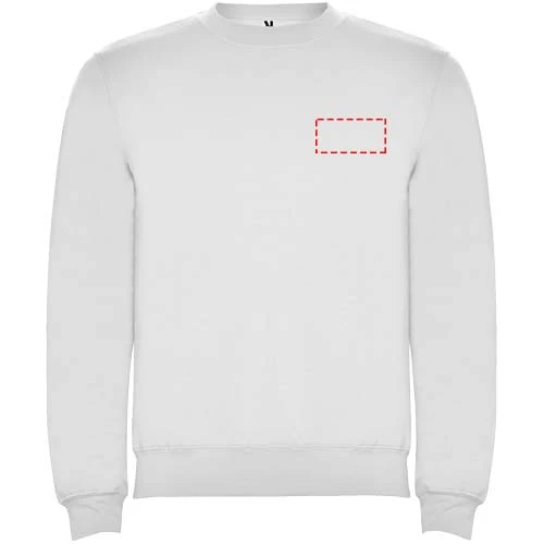 Clasica detský sveter s výstrihom crewneck - Roly – bílá – tlačová plocha – Ľavá strana hrude
