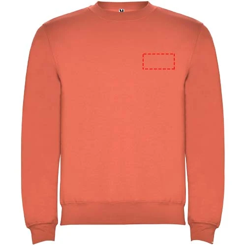 Clasica detský sveter s výstrihom crewneck - Roly – korálová – tlačová plocha – Ľavá strana hrude