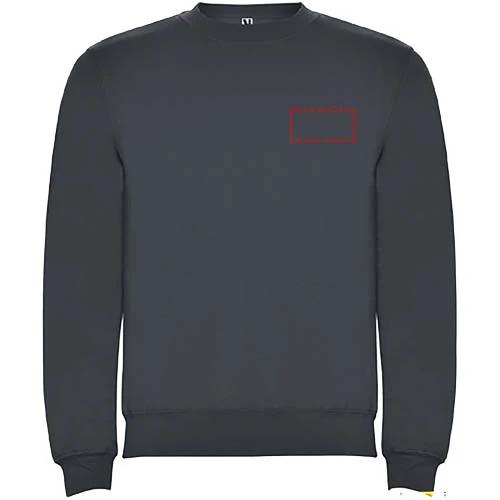Clasica detský sveter s výstrihom crewneck - Roly – ebenová – tlačová plocha – Ľavá strana hrude