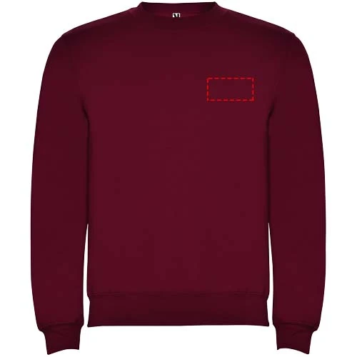 Clasica detský sveter s výstrihom crewneck - Roly – granátová – tlačová plocha – Ľavá strana hrude