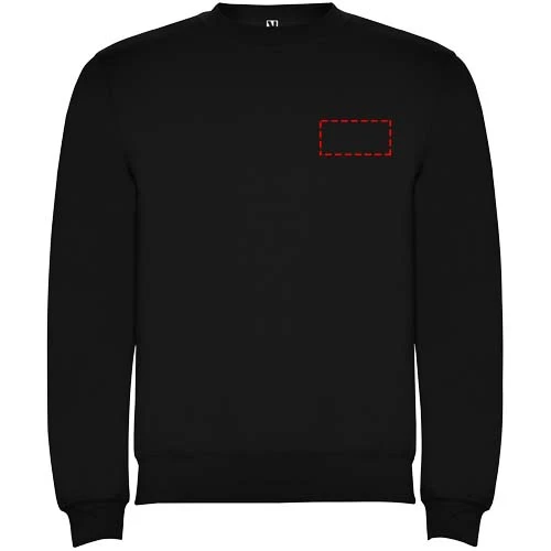 Clasica detský sveter s výstrihom crewneck - Roly – černá – tlačová plocha – Ľavá strana hrude
