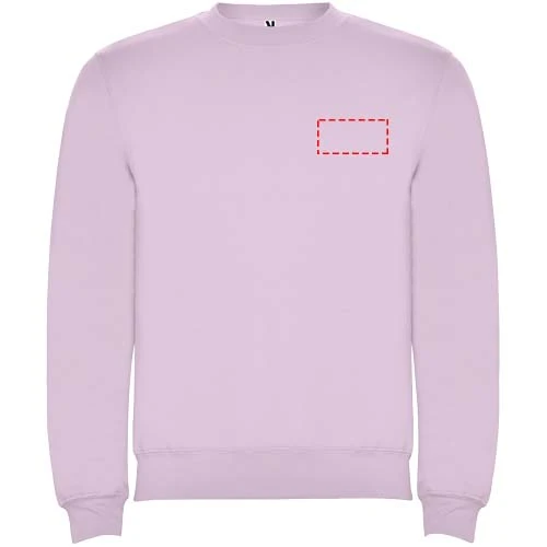 Clasica detský sveter s výstrihom crewneck - Roly – světle růžová – tlačová plocha – Ľavá strana hrude