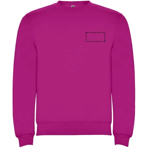 Clasica detský sveter s výstrihom crewneck - Roly – růžičková – tlačová plocha – Ľavá strana hrude