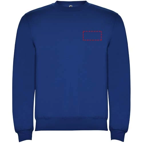 Clasica detský sveter s výstrihom crewneck - Roly – kráľovská modrá – tlačová plocha – Ľavá strana hrude