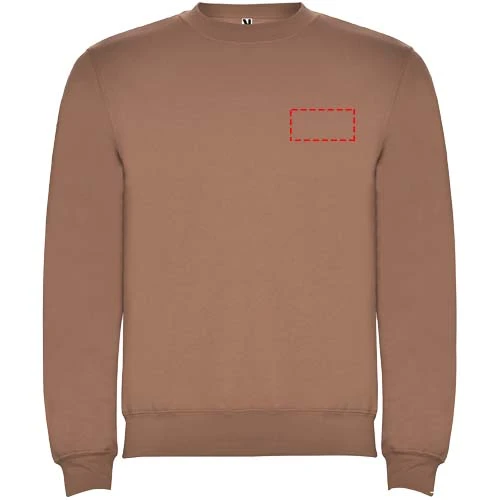 Clasica detský sveter s výstrihom crewneck - Roly – moka – tlačová plocha – Ľavá strana hrude