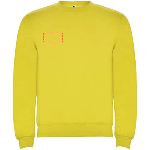 Clasica detský sveter s výstrihom crewneck - Roly – žlutá – tlačová plocha – Pravá strana hrude