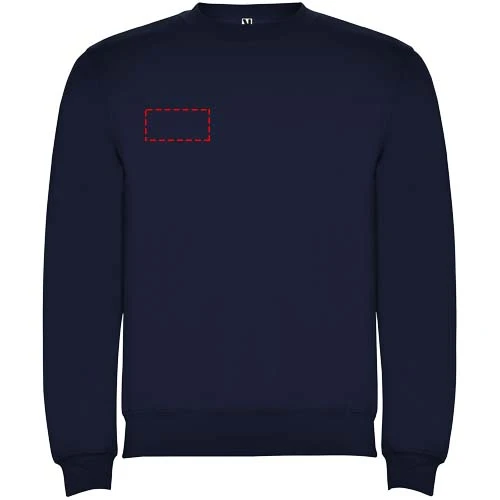 Clasica detský sveter s výstrihom crewneck - Roly – námornícka modrá – tlačová plocha – Pravá strana hrude