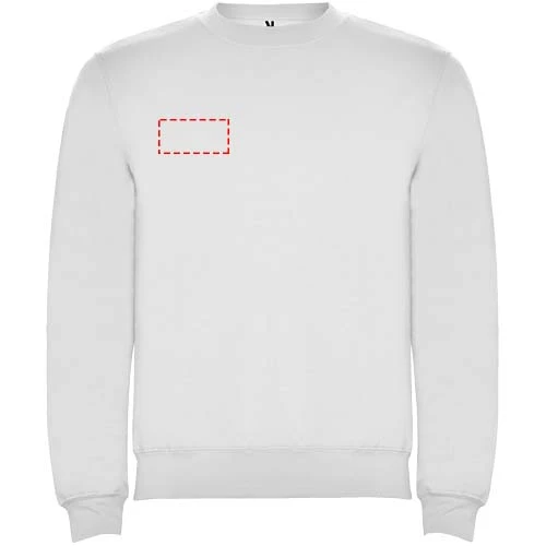 Clasica detský sveter s výstrihom crewneck - Roly – bílá – tlačová plocha – Pravá strana hrude