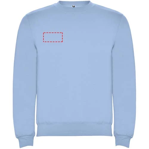 Clasica detský sveter s výstrihom crewneck - Roly – nebeská modrá – tlačová plocha – Pravá strana hrude
