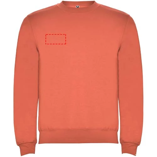 Clasica detský sveter s výstrihom crewneck - Roly – korálová – tlačová plocha – Pravá strana hrude