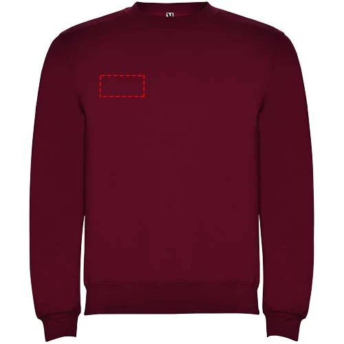 Clasica detský sveter s výstrihom crewneck - Roly – granátová – tlačová plocha – Pravá strana hrude