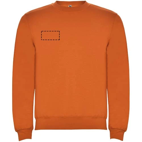 Clasica detský sveter s výstrihom crewneck - Roly – oranžová – tlačová plocha – Pravá strana hrude