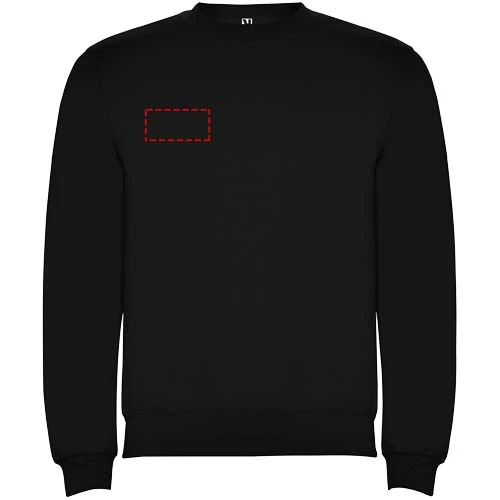 Clasica detský sveter s výstrihom crewneck - Roly – černá – tlačová plocha – Pravá strana hrude