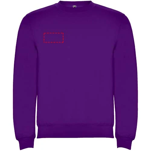 Clasica detský sveter s výstrihom crewneck - Roly – purpurová – tlačová plocha – Pravá strana hrude