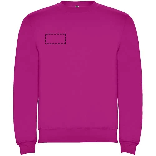 Clasica detský sveter s výstrihom crewneck - Roly – růžičková – tlačová plocha – Pravá strana hrude