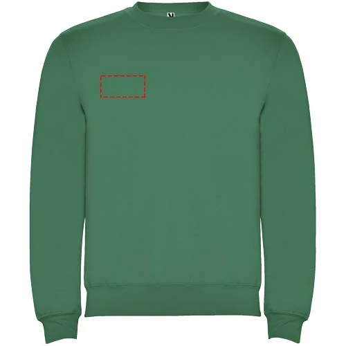 Clasica detský sveter s výstrihom crewneck - Roly – kelly zelená – tlačová plocha – Pravá strana hrude