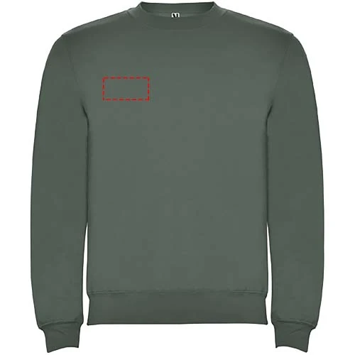 Clasica detský sveter s výstrihom crewneck - Roly – vavřínová zelená – tlačová plocha – Pravá strana hrude