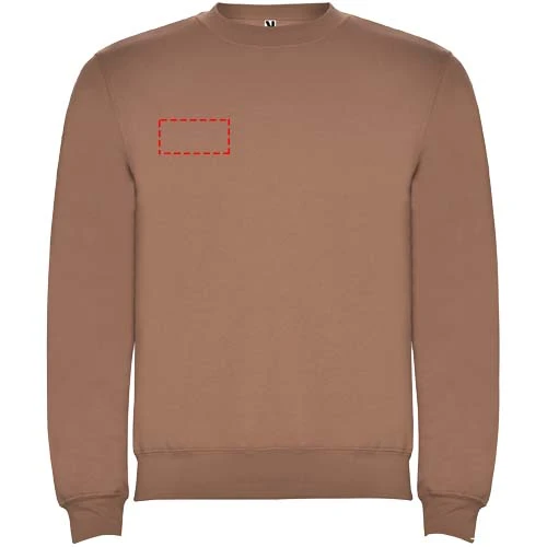 Clasica detský sveter s výstrihom crewneck - Roly – moka – tlačová plocha – Pravá strana hrude