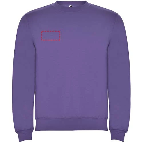 Clasica detský sveter s výstrihom crewneck - Roly – irská fialová – tlačová plocha – Pravá strana hrude