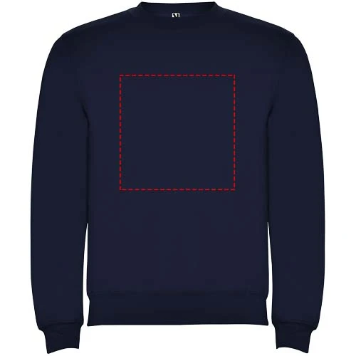 Clasica detský sveter s výstrihom crewneck - Roly – námornícka modrá – tlačová plocha – Celá predná strana
