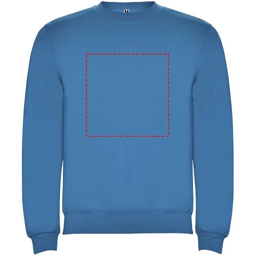 Clasica detský sveter s výstrihom crewneck - Roly – akvamarínová – tlačová plocha – Celá predná strana