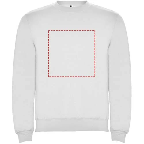 Clasica detský sveter s výstrihom crewneck - Roly – bílá – tlačová plocha – Celá predná strana