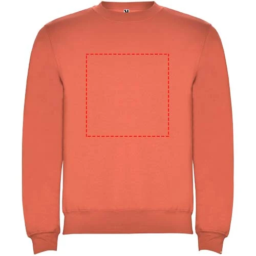 Clasica detský sveter s výstrihom crewneck - Roly – korálová – tlačová plocha – Celá predná strana