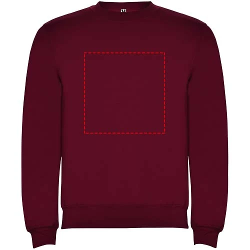 Clasica detský sveter s výstrihom crewneck - Roly – granátová – tlačová plocha – Celá predná strana