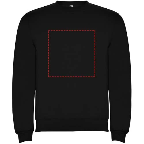 Clasica detský sveter s výstrihom crewneck - Roly – černá – tlačová plocha – Celá predná strana