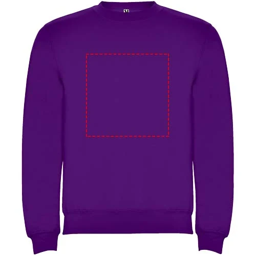 Clasica detský sveter s výstrihom crewneck - Roly – purpurová – tlačová plocha – Celá predná strana