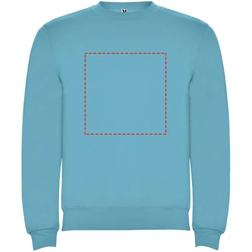 Clasica detský sveter s výstrihom crewneck - Roly – tyrkysová – tlačová plocha – Celá predná strana