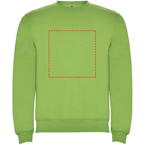 Clasica detský sveter s výstrihom crewneck - Roly – oázová zelená – tlačová plocha – Impact celá před