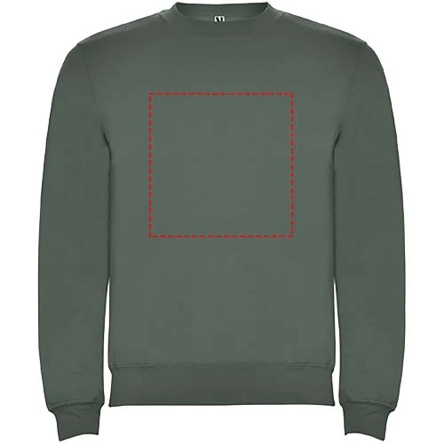 Clasica detský sveter s výstrihom crewneck - Roly – vavřínová zelená – tlačová plocha – Celá predná strana