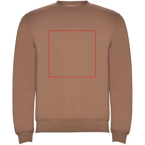 Clasica detský sveter s výstrihom crewneck - Roly – moka – tlačová plocha – Celá predná strana