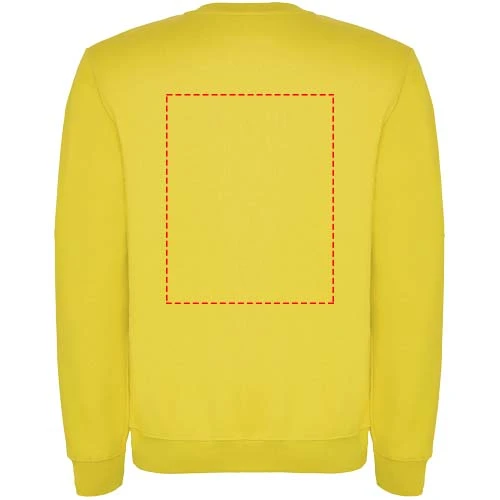Clasica detský sveter s výstrihom crewneck - Roly – žlutá – tlačová plocha – Horná časť chrbta