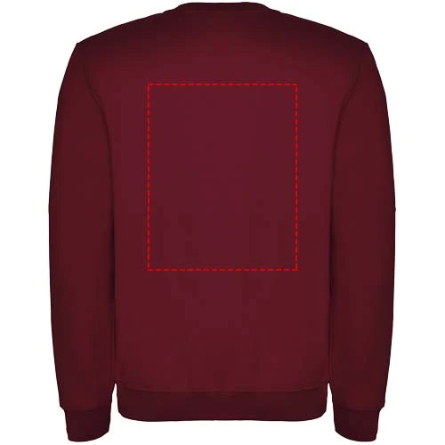 Clasica detský sveter s výstrihom crewneck - Roly – granátová – tlačová plocha – Horná časť chrbta