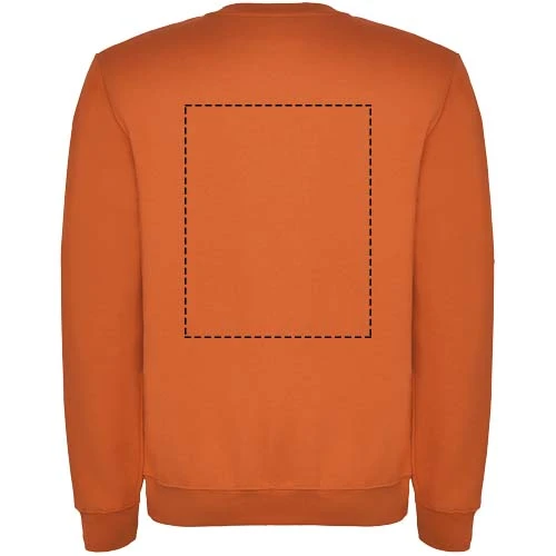 Clasica detský sveter s výstrihom crewneck - Roly – oranžová – tlačová plocha – Horná časť chrbta