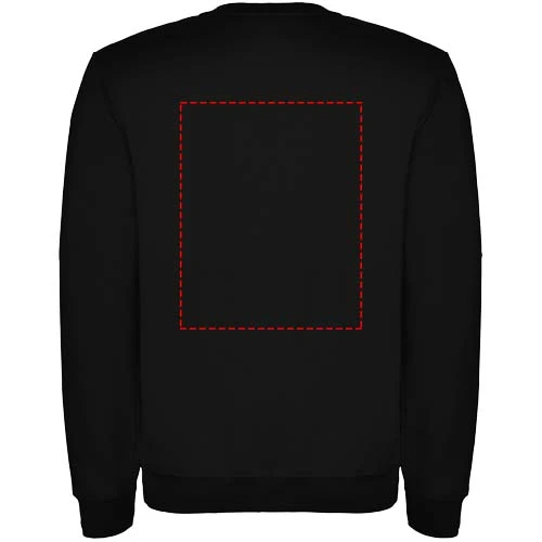 Clasica detský sveter s výstrihom crewneck - Roly – černá – tlačová plocha – Horná časť chrbta