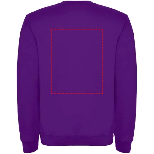 Clasica detský sveter s výstrihom crewneck - Roly – purpurová – tlačová plocha – Horná časť chrbta