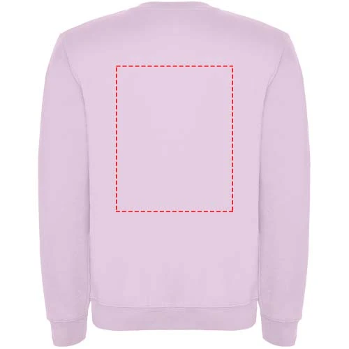 Clasica detský sveter s výstrihom crewneck - Roly – světle růžová – tlačová plocha – Horná časť chrbta
