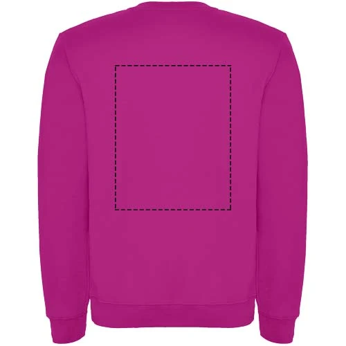Clasica detský sveter s výstrihom crewneck - Roly – růžičková – tlačová plocha – Horná časť chrbta