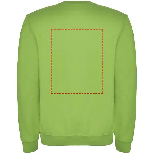 Clasica detský sveter s výstrihom crewneck - Roly – oázová zelená – tlačová plocha – Impact vyšší záď