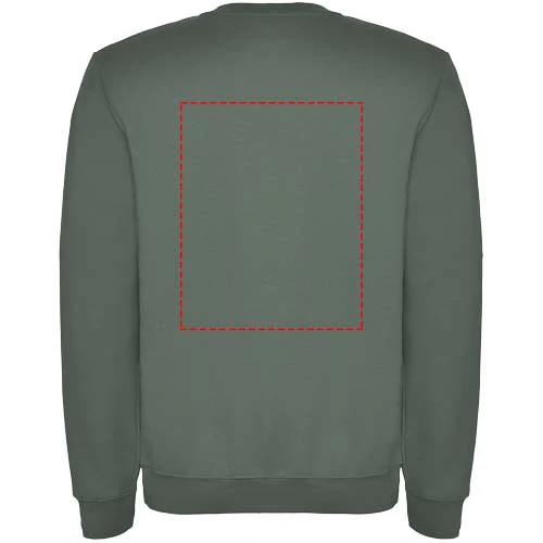 Clasica detský sveter s výstrihom crewneck - Roly – vavřínová zelená – tlačová plocha – Horná časť chrbta