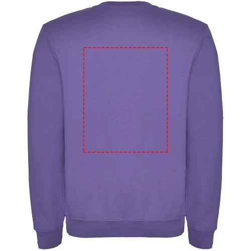Clasica detský sveter s výstrihom crewneck - Roly – irská fialová – tlačová plocha – Horná časť chrbta