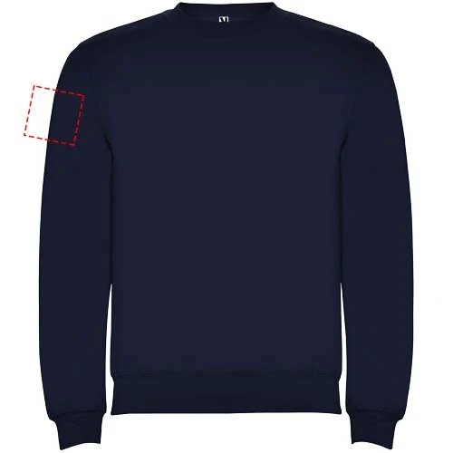 Clasica detský sveter s výstrihom crewneck - Roly – námornícka modrá – tlačová plocha – Pravý biceps