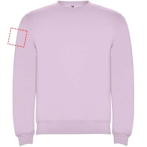 Clasica detský sveter s výstrihom crewneck - Roly – světle růžová – tlačová plocha – Pravý biceps
