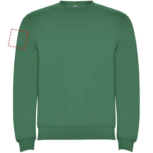 Clasica detský sveter s výstrihom crewneck - Roly – kelly zelená – tlačová plocha – Pravý biceps